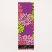 ダリア花カラフル花お名前 ヨガマット (正面)