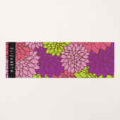 ダリア花カラフル花お名前 ヨガマット (正面(横))