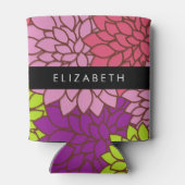 ダリア花カラフル花お名前 缶クーラー (裏面)