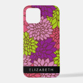 ダリア花カラフル花お名前 iPhoneケース (裏面)