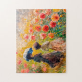 ダリア花壇の2人の女性 ジグソーパズル (縦)