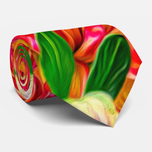 ダリア花柄 ネクタイ (ロール)
