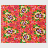 ダリア花柄 ラッピングペーパー (フラット)