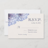 ダリア花薄紫アイボリーフローラ結婚式RSVP 招待状 (正面)