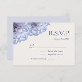 ダリア花薄紫アイボリーフローラ結婚式RSVP 招待状