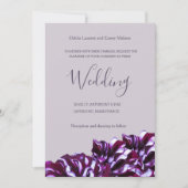 ダリア花薄紫エレガントな結婚式の招待 招待状 (正面)