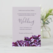 ダリア花薄紫エレガントな結婚式の招待 招待状 (スタンド正面)