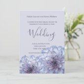 ダリア花薄紫ブルーピンク結婚式招待状 招待状 (スタンド正面)