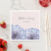 ダリア花薄紫ブルー赤面ピンクフローラ スタンダードランチョンナプキン (インサイチュ)