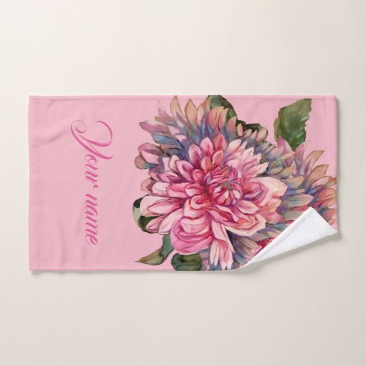 ダリア花 ハンドタオル (ハンドタオル)