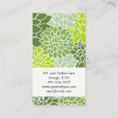 ダリア花，フローラ，花屋，花屋 名刺 (裏面)