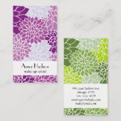 ダリア花，フローラ，花屋，花屋 名刺 (正面/裏面)