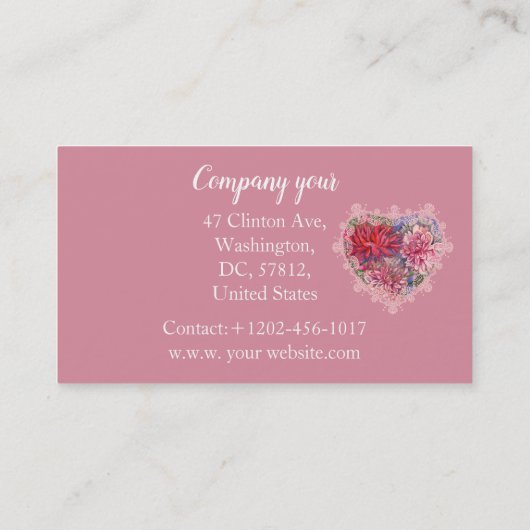 ダリア花 名刺 (裏面)