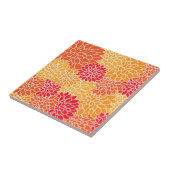 ダリア花、花のパターン、オレンジ色のダリア タイル (側面)