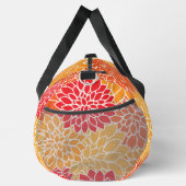 ダリア花、花のパターン、オレンジ色のダリア ダッフルバッグ (右)