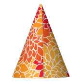 ダリア花、花のパターン、オレンジ色のダリア パーティーハット (裏面)