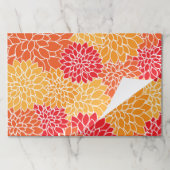 ダリア花、花のパターン、オレンジ色のダリア ペーパーパッド (折り畳み)