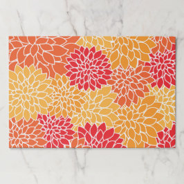 ダリア花、花のパターン、オレンジ色のダリア ペーパーパッド