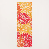 ダリア花、花のパターン、オレンジ色のダリア ヨガマット (裏面)