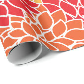 ダリア花、花のパターン、オレンジ色のダリア ラッピングペーパー (ロールコーナー)