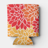 ダリア花、花のパターン、オレンジ色のダリア 缶クーラー (裏面)