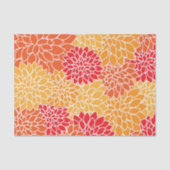 ダリア花、花のパターン、オレンジ色のダリア 薄葉紙 (正面)