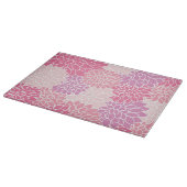 ダリア花、花のパターン、ピンクのダリア カッティングボード (角)