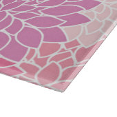 ダリア花、花のパターン、ピンクのダリア カッティングボード (角)