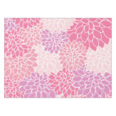 ダリア花、花のパターン、ピンクのダリア テーブルクロス (正面(横))