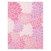 ダリア花、花のパターン、ピンクのダリア テーブルクロス (正面)