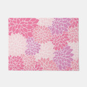 ダリア花、花のパターン、ピンクのダリア ドアマット (正面)