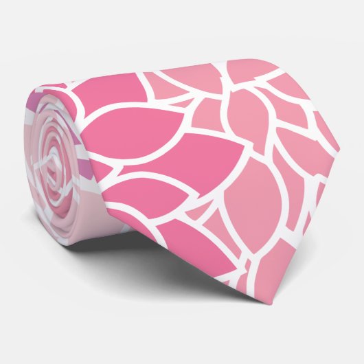 ダリア花、花のパターン、ピンクのダリア ネクタイ (ロール)