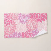 ダリア花、花のパターン、ピンクのダリア バスタオルセット (ハンドタオル)