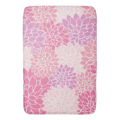 ダリア花、花のパターン、ピンクのダリア バスマット (正面縦)