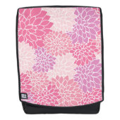 ダリア花、花のパターン、ピンクのダリア バックパック (正面)