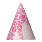 ダリア花、花のパターン、ピンクのダリア パーティーハット (裏面)