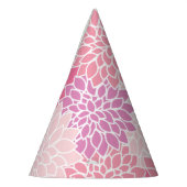 ダリア花、花のパターン、ピンクのダリア パーティーハット (左)