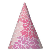 ダリア花、花のパターン、ピンクのダリア パーティーハット (右)