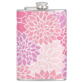 ダリア花、花のパターン、ピンクのダリア フラスク (正面)