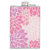 ダリア花、花のパターン、ピンクのダリア フラスク (裏面)