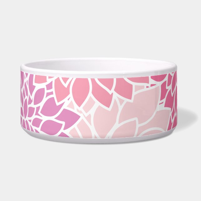 ダリア花、花のパターン、ピンクのダリア ボウル (正面)