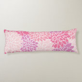 ダリア花、花のパターン、ピンクのダリア ボディピロー (裏面)