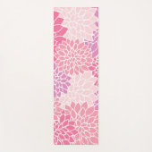 ダリア花、花のパターン、ピンクのダリア ヨガマット (正面)