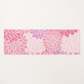 ダリア花、花のパターン、ピンクのダリア ヨガマット (正面(横))