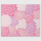 ダリア花、花のパターン、ピンクのダリア ラッピングペーパー (フラット)