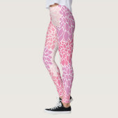 ダリア花、花のパターン、ピンクのダリア レギンス (左)