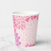 ダリア花、花のパターン、ピンクのダリア 紙コップ (右)