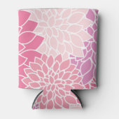 ダリア花、花のパターン、ピンクのダリア 缶クーラー (正面)