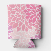 ダリア花、花のパターン、ピンクのダリア 缶クーラー (裏面)