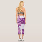 ダリア花、花のパターン、紫ダリア カプリレギンス (裏面)